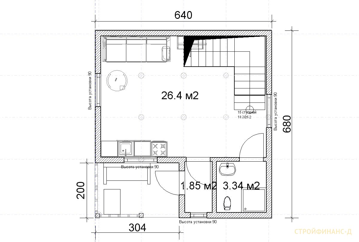 Проект Домик рыбака РИМ за 1 363 500 рублей - каркасные дома